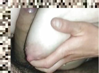 A man fucks a bitch between her tits with a big dick! POV