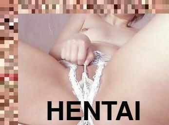 Teen jerking in white sexy pearl panties - hentaicoo
