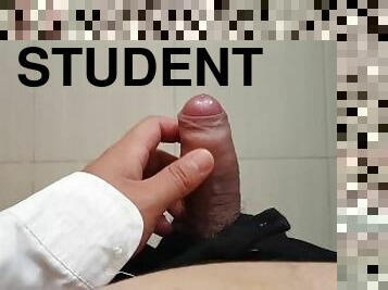 asiatisk, masturbation, student, amatör, hardcore, avrunkning, kåt, ensam, kuk