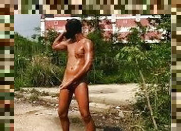 asiatique, masturbation, en-plein-air, public, amateur, anal, gay, fétiche, solo, musclé