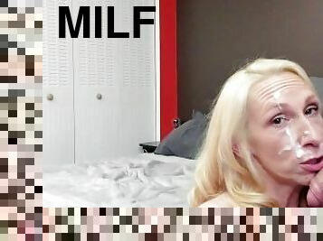 Horny Milf Gets Facial 