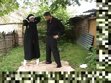 Nun and Priest Going Hot and Heavy in Outdoor Sex Vid