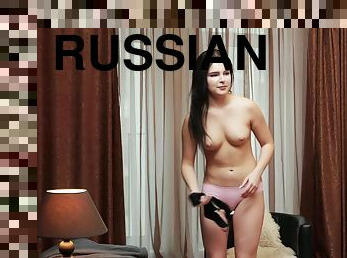 Russian Bored Looking Teen Shows Hymen