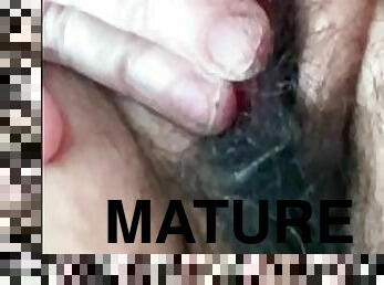 Pierced BBW Mature MILF horny play with rose clit sucker dildo