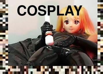 Latex Kigurumi Have Fun With Her Vibrator