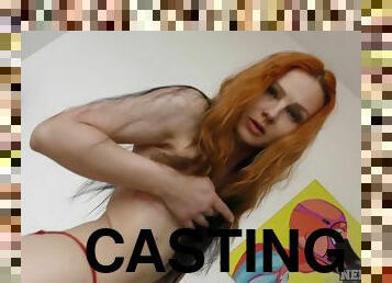 Casting A Pretty Redhead Girl With Long Flowing Hair
