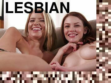 Lesbians chat after sex in an interview compilation