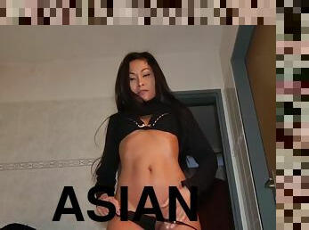Wild Asian slut Suzie Q shows off her amazing cock sucking skills