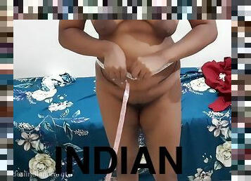 Desi Indian Cutie Taking Her Boob, Waist, Hip Size For An Adult Movie In Front Of Producer And Director