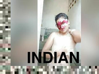 North Indian Collage Girl Bathing