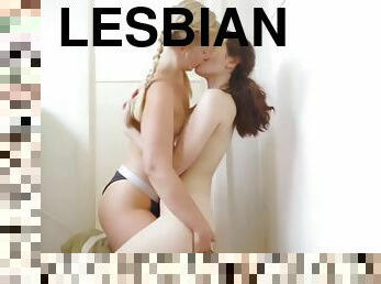 lesbian-lesbian, berambut-pirang, berambut-cokelat