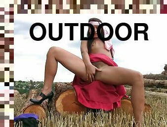 Erotic Promesita Masturbates Outdoors By Logs