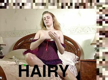 Elegant Hairy Girl Fani Having Fun In The Bedroom