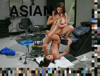 asiatique, mamelons, chatte-pussy, babes, lesbienne, milf, couple, voiture, pieds, culotte