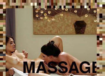 Tiffany gives India Summer a massage as part of their cover