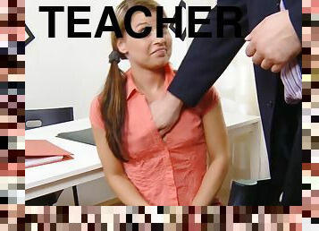 Anna has sex with her teacher & milks him dry for a better grade