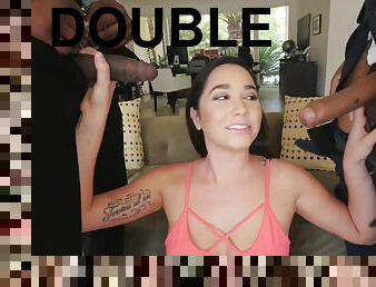 Double barrel bbc bj in a interracial 3some with Karlee Grey