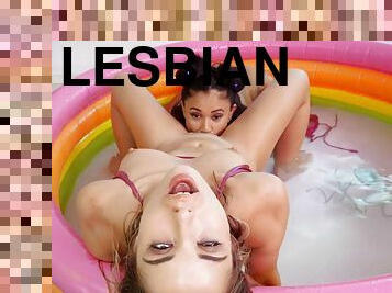 Anastasia Brokelyn and Jade Presley licking each other with passion and lust