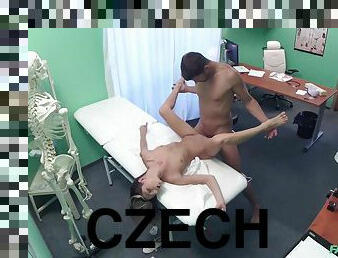 Shy Czech gal cured in the hospital by cock treatment from young doctor