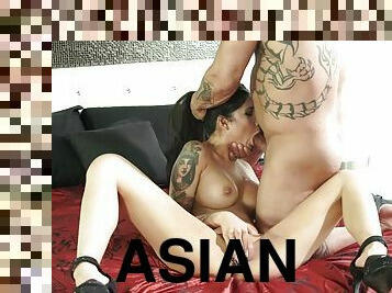 Inked Baldhead Daddy Plows Tight Pussy Of Yammy Asian Girl