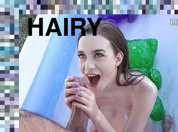 Teen Tail Dova's wet hairy pussy gets stuffed with man meat