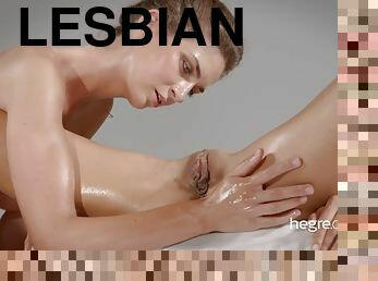 Sensual lesbian slit massage