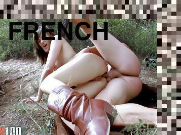 French Teen Gets Her Ass Banged In The Woods - Cassie Darling
