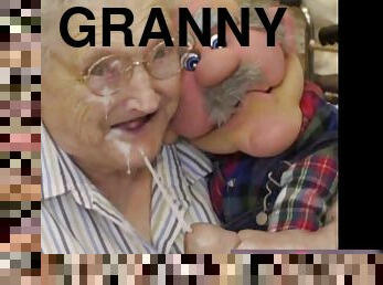 Granny Gets Huge Facial