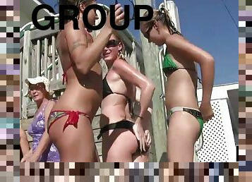 Very Hot girls strip down on the beach