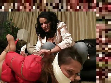 Classy MILF got tied up and humiliated by nasty brunette