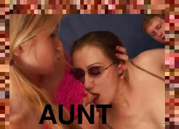 My Girlfriend Calls Her Aunt For A Threesome Orgy Copulate !