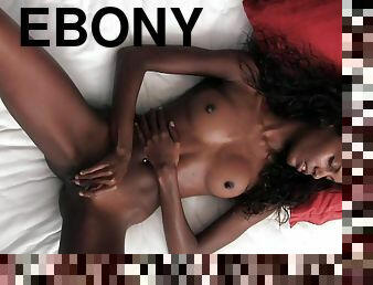 Erotic Ebony Goddess Plays With Her Twat