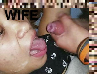 Wifes first cuckold - limp prick spurts semen