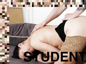 TUTOR4K. Art tutor truly enjoys sex with student