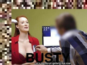 Tricky Agent screws large-bosomed redhead Isabella Lui