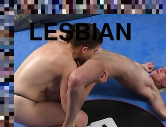 Luna Tindra - lesbian wrestling and wet pussy eating