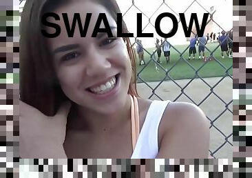 Cute teen is ready to swallow salty semen