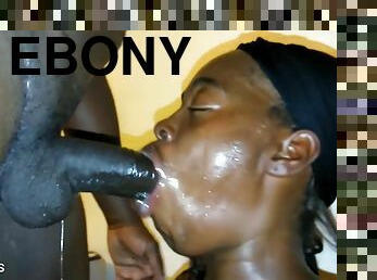 Non Stop Deep Throat - Ebony Cock-Sucker