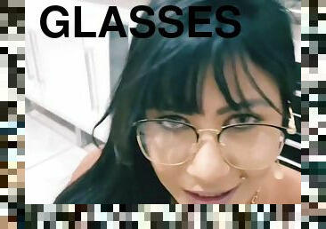 Amanda Souza in glasses POV blowjob hardcore