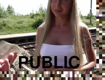 Marilyn Crystal fucks at the train station