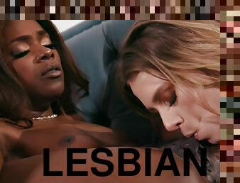 Lesbian Anya gets her first taste of interracial sex with some black girl