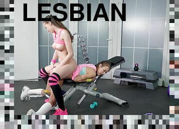 Lesbians Cidny and Stacy look especially hot in long socks and sneakers