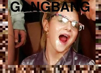 Pissing and bukkake gangbang porn video