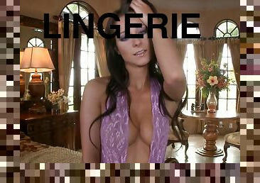 A Naked Woman Shows Us Her Purple Lingerie