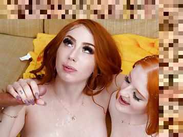 FFM threesome with redheads - Arietta Adams and Cherry Fae