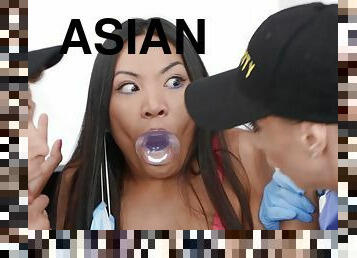 asiatique, chatte-pussy, babes, lesbienne, hardcore, pute, par-voie-orale, exotique, réalité