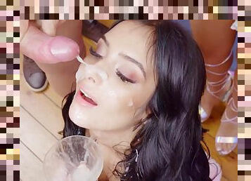 PremiumBukkake - Maria Teen swallows 101 huge cumshots