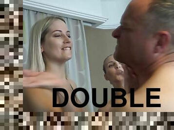 double blondie slapping and spitting