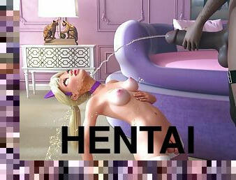 Hentai 3D porn video with a black shemale fucking her girlfriend