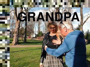 Grandpa pick up German Teen in Public and fuck her in car